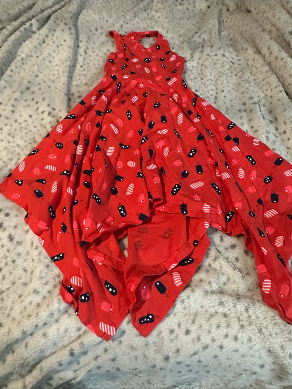 Dip Kids Red Handkerchief Hem One-Piece Dress
